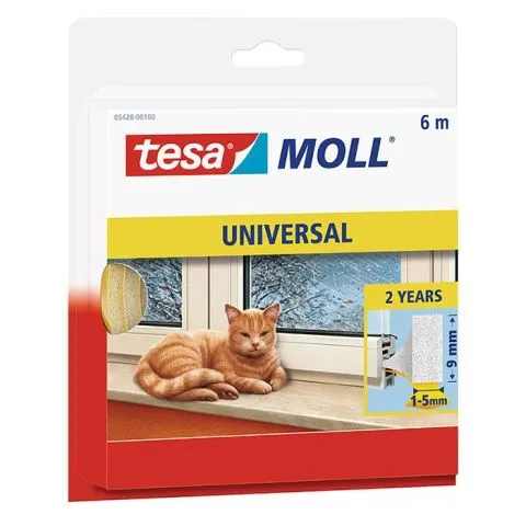 Handla nu Tesamoll Universal Tesa Tätningslist i skumplast, 6 m, 9 mm x 6 mm